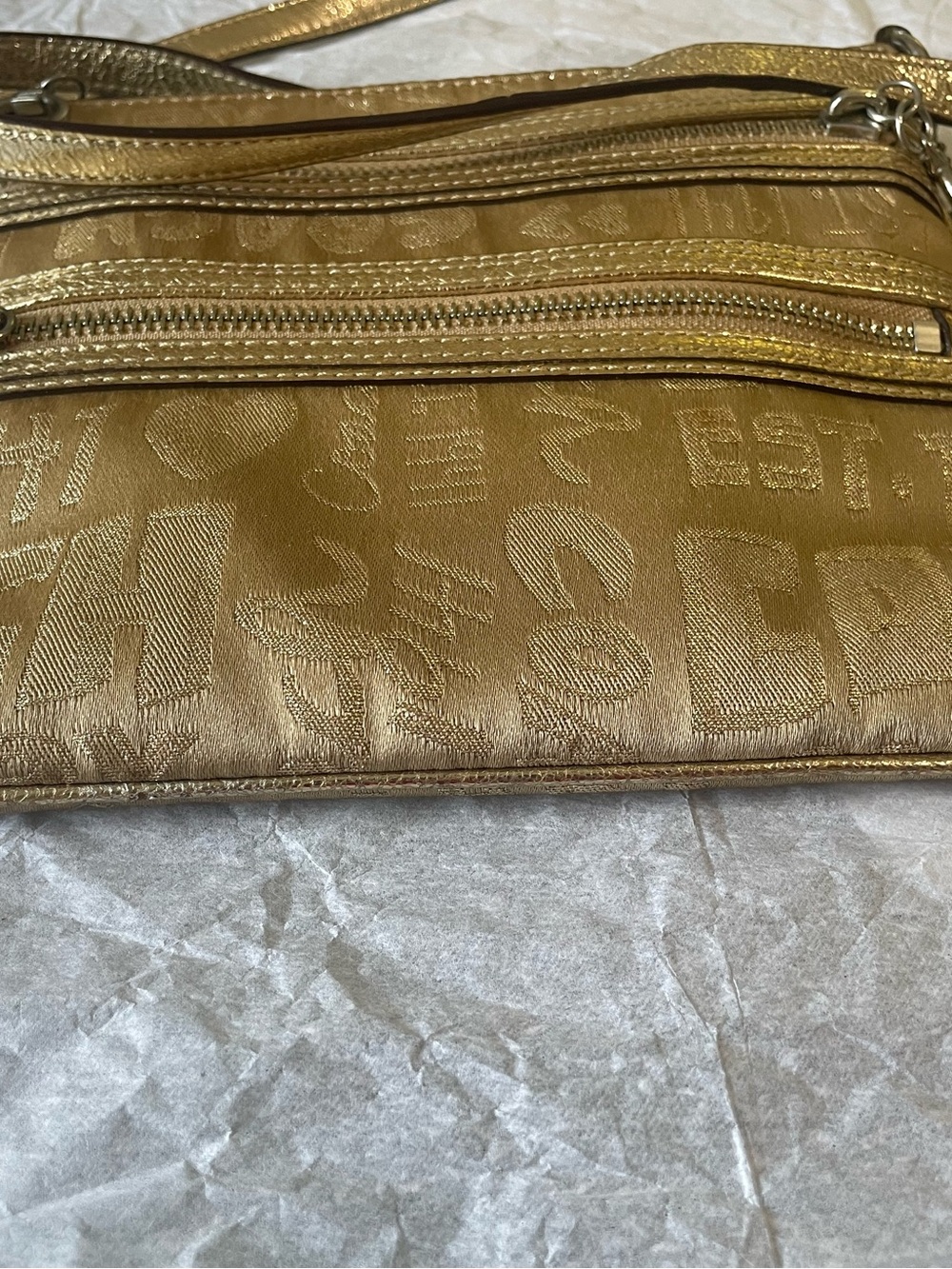 Coach Poppy EUC Bag Gold Metallic Lurex Crossbody Y2K Coach Poppy - Picture 12 of 15